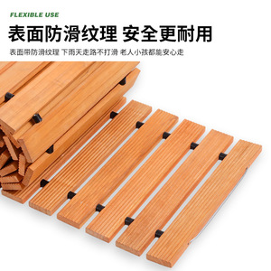 Allée de jardin en bois, chemin extérieur pour cour, pelouse, passage antidérapant décoratif pour mariage ou fête - Product Image 3