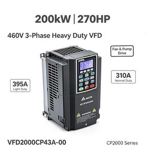 Variador de Frecuencia Delta VFD2000CP43A-00 Serie CP2000 de 200KW 380V Trifásico de Alta Potencia para Equipos de Tratamiento de Agua - Product Image 1