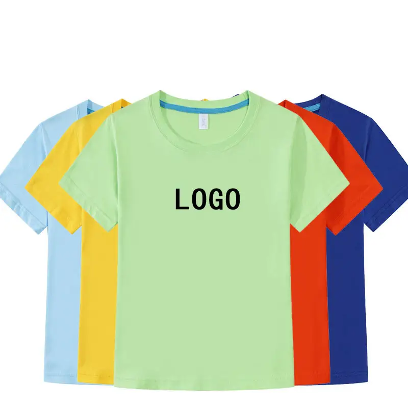 Boy T-shirt Children Short Sleeve Custom Logo Printing 100% Cotton Plain Blank Kids Baby Girl Boy T shirts