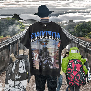 Camiseta de Verano para Hombre, Estilo Vintage, Lavado Ácido, Diseño 3D, 100% Algodón, Personalizable, Estilo Hip Hop, Tejido de Punto - Product Image 3