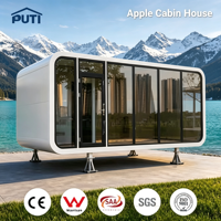 Maison de glamping de luxe mobile à 1 ou 2 étages, type Apple Cabin, avec circulation d'air, préfabriquée et modulaire, pour espace de travail professionnel extérieur