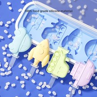 Moule à glaces et sucettes en silicone de qualité alimentaire en forme de voiture avec couvercle, récipient DIY pour bâtonnets de gelato et friandises glacées YH1155
