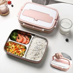 Boîte à lunch durable en acier inoxydable avec compartiments étanches, conteneur alimentaire, boîte à lunch en plastique avec couverts - Product Image 2