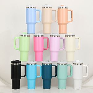 Vaso Térmico de Acero Inoxidable H2.0 de 40 oz con Logotipo Personalizado, Clásico y de Lujo, para Bebidas al Aire Libre, con Asa y Pajita, para Regalos Empresariales - Product Image 2