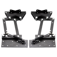Table basse moderne multifonctionnelle en fer avec charnière à fermeture douce et mécanisme pliable Noir pour salon