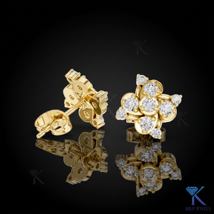 Pendientes de Diamantes Naturales en Forma de Espiral, Oro de 14K y 18K, Estrella Brillante, Joyería Fina de Lujo para Mujer, Regalo de Aniversario o Fiesta - Product Image 1