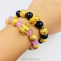 Bijoux en or de Dubaï Bijoux plaqués or Laiton plaqué or Accessoires Kirin Bracelet Couple Fashion Factory Wholesale