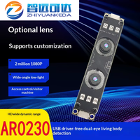 Módulo de Cámara USB de 2MP AR0230 1080p con Imagen a Color Estéreo + Monocromática, Amplio Rango Dinámico, Reconocimiento Facial y Detección de Vida Real