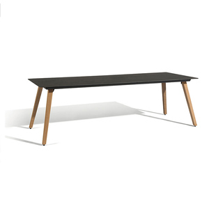<span class=keywords><strong>Table</strong></span> de jardin rectangulaire moderne en teck noir massif avec plateau en verre pour hôtel, complexe hôtelier, jardin, café, salle à manger, <span class=keywords><strong>piscine</strong></span>, extérieur - Product Image 3