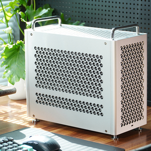 Vỏ máy tính để bàn nhỏ gọn B2Pro <span class=keywords><strong>MATX</strong></span> bằng nhôm, hỗ trợ nguồn <span class=keywords><strong>Matx</strong></span>/Atx/Sfx & làm mát bằng nước 240mm, màu bạc và trắng - Product Image 4