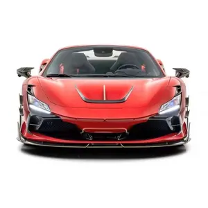 3K Real Carbon Fiber Body Kit For Ferrari F8 Front Lip Rear Spoiler Lip Side Skirts Auto Parts