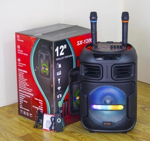 Subwoofer inalámbrico portátil para Exteriores de 12 pulgadas con diente azul, altavoz ligero con micrófono para fiesta, <span class=keywords><strong>DJ</strong></span>, Karaoke en casa, baile - Product Image 1