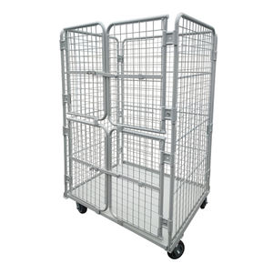 รถเข็นคัดแยกแบบด่วนพิเศษสี่ประตูเล็กๆสำหรับเก็บสินค้าแร็คหลายชั้นกรงอีคอมเมิร์ซรถเข็นโลจิสติกเหล็ก - Product Image 1