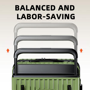 Valise moderne multifonctionnelle avec design de <span class=keywords><strong>trolley</strong></span> à barre large, porte-gobelet, crochet, bagages en PC, roues pivotantes transparentes, portable - Product Image 4