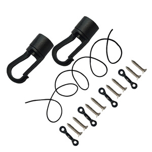 Crochets de remorquage avec corde élastique de 2M, ensemble de crochets doubles, kit de montage en acier pour filet de rangement de kayak - Product Image 3