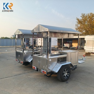 Camión de Comida de Aluminio de 3 Ruedas Estilo Retro, Tienda Móvil de Acero Inoxidable para Helados, Café, Bocadillos, Comida Rápida, Papas Fritas y Hot Dogs - Product Image 5