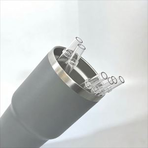 Replacement <b>Straw</b> Compatible with Stanley 40 oz 30 oz Cup Tumbler <b>Reusable</b> <b>Straw</b> with Cleaning Brush Plastic Clear - Product Image 1