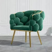 Fauteuil de Maison Luxe Doré Pas Cher Scandinave Moderne en Métal Tissu Velours Ailes Fauteuils de Salon d'Attente d'Appoint Meubles