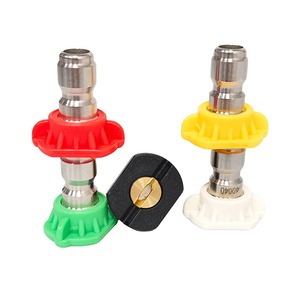 5 embouts de buse à jet plat en acier inoxydable, raccord rapide 1/4 pouce, <span class=keywords><strong>pour</strong></span> pistolet de lavage <span class=keywords><strong>haute</strong></span> <span class=keywords><strong>pression</strong></span> - Product Image 1