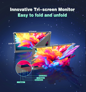 Dual 15.6-Inch IPS TFT Full HD 1080p Anti-Glare <strong>Monitors</strong> with USB-C Connection - Product Image 2