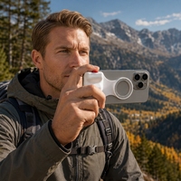 Pegangan Fotografi Ponsel Nirkabel dengan Dudukan Magnetik untuk Vlogging Luar Ruangan