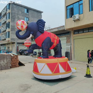 Sculpture d'éléphant gonflable sur le thème du <span class=keywords><strong>cirque</strong></span>, avec boule d'équilibre sur base de tambour pour les événements de carnaval - Product Image 3