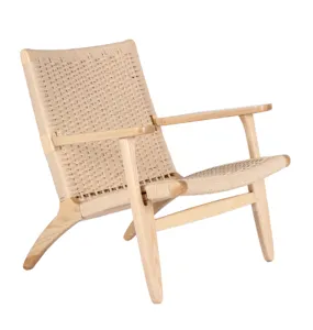מפעל סיטונאי נורדי עץ מלא כבל נייר מחרוזת פנאי כיסא סלון ספה אחת במלאי עץ מסגרת ספה