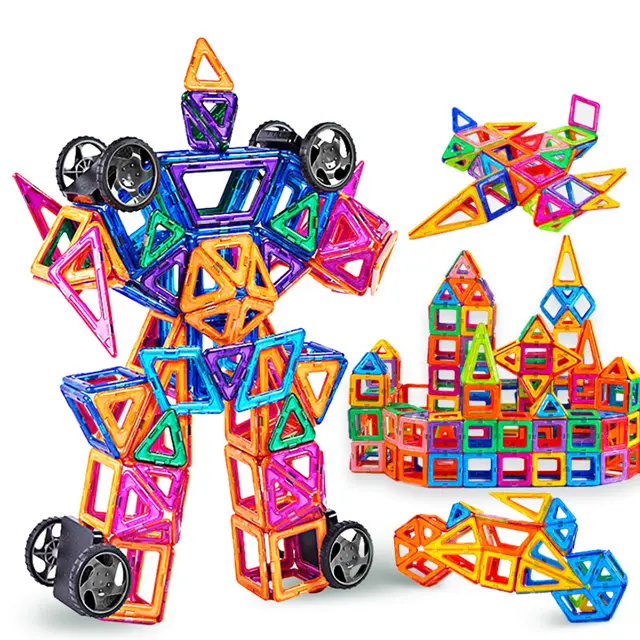 Wholesale kids building blocks set boys girls magnetic sticks building blocks educational toys Plastic Building Blocks game toys