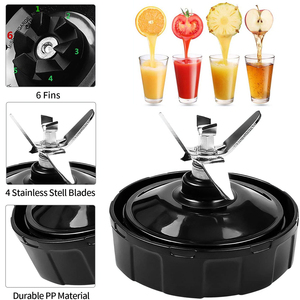 Lame de rechange pour blender <span class=keywords><strong>Ninja</strong></span>, lame à 6 ailettes pour Nutri <span class=keywords><strong>Ninja</strong></span> Auto IQ BL450-70 BL451-70 BL454-70, uniquement compatible avec les gobelets de 24 oz et 32 oz. - Product Image 5