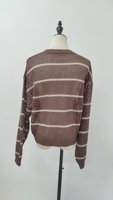 Pull en maille pointelle haut de gamme pour femmes, mélange de fibres, protection UV, antibactérien, désodorisant, personnalisé, rayé, collection printemps