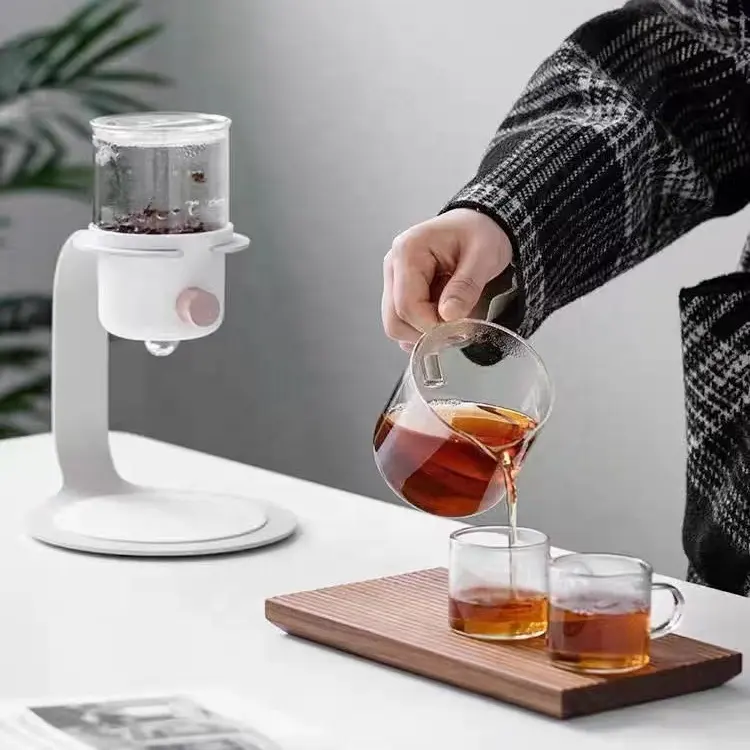 Neueste Tee tasse und Kaffeekanne aus Glas und Edelstahl mit rutsch fester Matte 2022