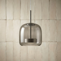 Luminaire suspendu carré en verre ambré nordique personnalisé, LED moderne, dôme en métal, pour salle à manger, îlot de cuisine, éclairage intérieur