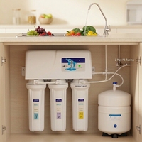 YINYUE Purificateur d'eau domestique électrique RO avec couvercle anti-poussière, modèle numérique en forme de 8 RO-50G-4, 75 GPD, filtration 5 étapes, en plastique
