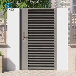 Porta de entrada de metal para jardim em alumínio, porta de entrada de estilo antigo, porta de segurança personalizada para quintal ou jardim, fabricante