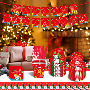 Platos de fiesta de Navidad muñeco de nieve platos de papel desechables invierno vacaciones cena postre platos Navidad Linda vajilla festiva - Product Image 4