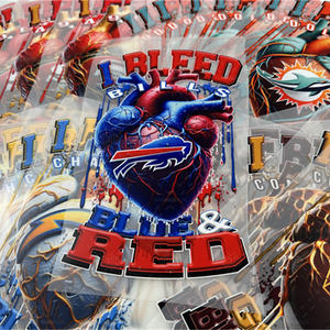 NFL <span class=keywords><strong>Heart</strong></span> Design Transfert de chaleur DTF Production Factory Pet Material Plastisol lavable et durable Sérigraphies Transfert de chaleur - Product Image 2