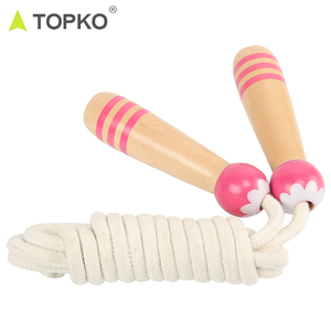 TOPKO Outdoor Fun Atividade Ajustável Meninas Meninos Saltar Corda De Madeira Handle Algodão Trançado <span class=keywords><strong>Skipping</strong></span> <span class=keywords><strong>Rope</strong></span> - Product Image 2