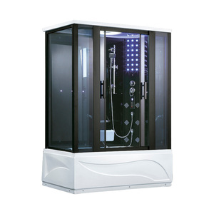 Cabine de <span class=keywords><strong>douche</strong></span> à vapeur hydromassante avec radio FM, design moderne sans cadre, panneau arrière en dalle, luxe italien, dernier modèle - Product Image 2