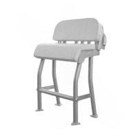 Siège Inclinable Mingyang Marine pour Bateau avec Coussin Blanc, Dossier et 4 Porte-Cannes à Pêche