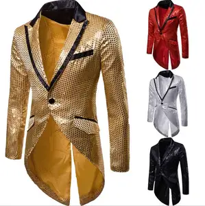 Лидер продаж, осенний мужской костюм с лацканами, куртка с блестками, дизайнерское мужское вечернее платье, смокинг