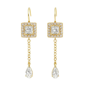 Pendientes de tuerca de moissanita VVS GRA de corte redondo con diseño de cola de pez de líneas simples, rellenos de oro de 14K, joyería de uso diario para mujer - Product Image 6