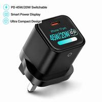 Chargeur Super Rapide PD 45W GaN QC, Prise UK, Chargeur Type C, Adaptateur Mural, Vente en Gros d'Usine, Charge Rapide
