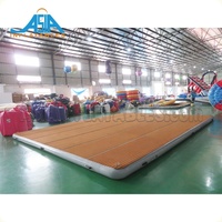 Grande plate-forme gonflable flottante pour bateau, en teck, de 4x6x8 m
