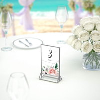 Support de signalisation triangulaire vertical en acrylique transparent A4 A5 4*6 5*7, support de numéros de table, support de menu