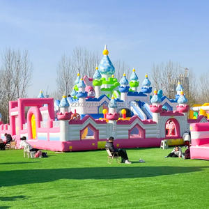 Terrain de jeux extérieur massif gonfler parc à thème nouveau Design enfants coloré lapin trampoline avec toboggan combinaison château plein d'entrain - Product Image 3