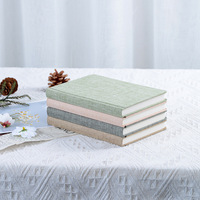 Cuaderno de Tapa Dura de Lino A5, Juego de Cuadernos de Tela Tejida con Textura, 4 Colores, Cubierta Vintage en Tonos Pastel para Oficina, Escuela, Regalo