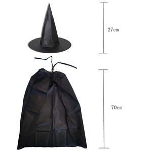 Cape de sorcière noire, Costume d'halloween, Cape de magicien, chapeau pour enfants - Product Image 2