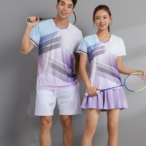 Camiseta de Bádminton Personalizada con Logotipo al por Mayor de Fábrica Barata para Hombre y Mujer, Jersey de Bádminton Rojo y Blanco, Pantalones Cortos y Faldas - Product Image 5