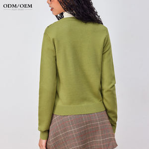 Nuevo Cárdigan Corto de Punto con Cuello Redondo para Mujer, Suéter Informal de Manga Larga - Product Image 3