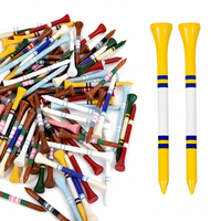 Tees de golf personnalisés multicolores en bambou avec logo imprimé – Vente en gros, OEM, pour terrains de golf, tournois et cadeaux